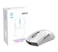 MSI Forge GM340 Wireless White Souris Gaming sans-Fil/Filaire, 12000 DPI, taux d'interrogation de 1000 Hz, Design symétrique, 50+ Millions de clics, 6 Boutons, autonomie 82 Heures, Latence 1 ms, 57g