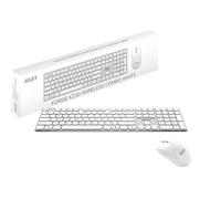 MSI Forge K210 Wireless Combo White FR Ensemble Clavier + Souris sans Fil - AZERTY, Disposition FR, Scissor Switches, Low-Profile, 2,4 GHz, 120 h, Rechargeable, USB 2.0 - Souris Optique 1600 DPI