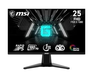 MSI G255F Moniteur de jeu FHD 24,5" - Panneau IPS rapide 1920 x 1080, 180 Hz/1ms (GtG), gamme de couleurs sRGB 99%, synchronisation adaptative - DP 1.2a, HDMI 2.0b CEC
