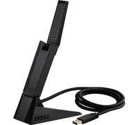 MSI Gaming AXE5400 Adaptateur USB WiFi - WLAN jusqu'à 5400 Mbps (6 GHz, 5 GHz, 2,4 GHz sans fil), USB 3.2 Gen 1, MU-MIMO, 2 antennes tri-bandes à gain élevé, formation de faisceaux, WPA3 - Support