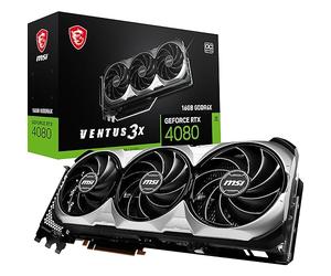 MSI GeForce RTX 4080 16GB Ventus 3X OC Carte Graphique Gaming - 16Go GDDR6X, 2550 MHz, PCI Express Gen 4, 256-bit, 3X DP v 1.4a, HDMI 2.1a (Compatible 4K & 8K HDR)