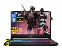msi Katana 15 HX Ordinateur portable de jeu 15,6" QHD 165 Hz (100 % DCI-P3) Intel 16 cœurs i7-14650HX (Beats i9-12900H) 64 Go de RAM 1 To SSD GeForce RTX 5070 DLSS4 (jusqu'à 798 AI Tops) Rétroéclairé