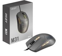 MSI M31 Mouse Souris USB Symétrique, 7 Touches, Capteur Optique 3600 DPI, résistant jusqu'à 3 Millions de clics