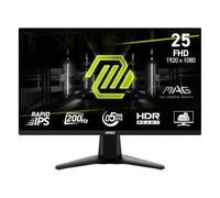 msi MAG 255F E20 25-inch 1920 x 1080 (FHD) Gaming Monitor, 200Hz, Adaptive Sync, HDMI, DisplayPort, VESA Mountable, Tilt, Height Adjustable, Speaker, 0.5ms, Black