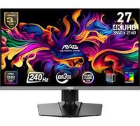 MSI Mag 272UP QD-OLED X24 66,5 cm (26,5"), 3840 x 2160 (UHD), 240 Hz, AMD Adaptive-Sync, HDR Ready, HDMI, VGA, Support VESA, Inclinaison, 4 côtés, Ouverture étroite, 0,03 ms, Noir