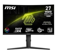 MSI MAG 275CQRF QD E2 Écran Gaming incurvé 27" WQHD - Dalle Rapid VA 1500R 2560 x 1440, 180 Hz / 0,5 ms (GtG, Min.), Adaptive Sync - DP 1.4a, HDMI 2.0b CEC, USB Type-C (DP Alt. / PD 15W PD)