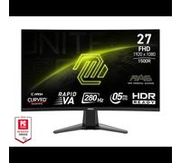 MSI MAG 276CXF Moniteur Gaming 27" Full HD Rapid VA 280Hz (OC) 0.5ms GTG 1500R DisplayPort 1.2a / HDMI 2.0b Adaptive Sync Noir