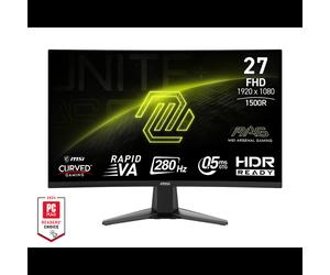 MSI MAG 276CXF Moniteur Gaming 27" Full HD Rapid VA 280Hz (OC) 0.5ms GTG 1500R DisplayPort 1.2a / HDMI 2.0b Adaptive Sync Noir