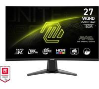 MSI MAG 27CQ6FDE - Moniteur LED - Jeu - incurvé - 68.6 cm (27") - 2560 x 1440 WQHD @ 180 Hz - Rapid VA - 300 cd/m² - 5000:1 - 0.5 ms - 2xHDMI, DisplayPort - Casque - noir