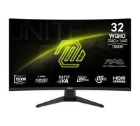MSI MAG-321CQF-E18 : Écran PC Gaming 31.5" WQHD VA 180Hz 0.5ms GTG 1500R, 2560x1440, 16:9, 300cd/m², DisplayPort 1.4a, HDMI 2.0b, Noir.