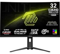 MSI MAG 321CUPDF Moniteur de Jeu 32" 3840 x 2160 (UHD), 320 Hz, synchronisation adaptative, HDMI, DisplayPort, Montage VESA, Inclinaison, Hauteur réglable, Haut-Parleur, 0,5 ms, Noir