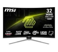 MSI MAG 325CQRXF E2 32" WQHD Moniteur de jeu incurvé - Panneau VA rapide 1000R 2560 x 1440, 240 Hz - 05 ms (GtG, Min), synchronisation adaptative - DP 14a, HDMI 20b CEC, USB Type-C (DP alt w - 15 W PD