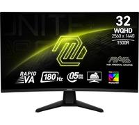 MSI MAG 32CQ6F IPS Écran d'ordinateur 2560 x 1440 (QHD) 180 Hz Synchronisation adaptative, HDMI, Port d'affichage, Port VGA, Support VESA, Inclinaison, Hauteur réglable, Haut-Parleur, 0,5 ms, Noir