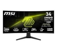 MSI MAG 346CQ Écran Gaming incurvé 34" UWQHD - Dalle VA 1500R 3440 x 1440, 180 Hz / 1 ms, HDR Ready- DP 1.4a, HDMI 2.0b, sans Bord, inclinable, Compatible VESA, Noir