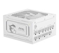MSI MAG A1000GL PCIE5 White Alimentation, 1000W, 80 Plus Gold, ATX 3.1, Support des GPU PCIe 5.1, ATX, câbles Plats Blancs