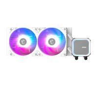 MSI MAG CORELIQUID A13 240 WHITE Watercooling AIO - Couverture complète du CPU, design du circuit d'eau amélioré, ARGB, CycloBlade 7, Radiateur Split-Flow, Ventilateurs à roulement de type Rifle