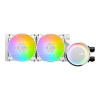 MSI MAG CORELIQUID E240 WHITE Kit watercooling ARGB pour CPU Intel & AMD | Large plaque froide en cuivre, ventilateurs FDB, waterblock à double chambre, radiateur Split-Flow, compatible Mystic Light