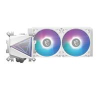 MSI MAG CORELIQUID I240 WHITE Watercooling AIO - Large plaque froide en cuivre, ARGB sur tête de bloc et ventilateurs LDB, waterblock à double chambre, radiateur Split-Flow, compatible Intel & AMD