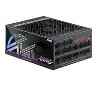 MSI MEG Ai1600TS PCIE5 Bloc d'alimentation, GPU Safeguard+, MOSFETs SiC, Mode Zero Fan avec Fan Safeguard, 1600W, Certifiée 80 Plus Titanium, Deux câbles 12V-2x6 natifs à connectecteur Bicolore