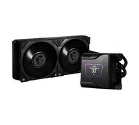 MSI MEG CORELIQUID S280 Kit Watercooling CPU, Écran IPS 2.4", Pompe Asetek 7th Gen, Ventilateur VRM, 2 x Ventilateurs Silent Gale P14, Tubes Anti-Évaporation, MSI Center, Compatible AMD & Intel