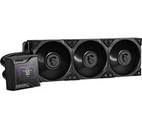 MSI MEG CORELIQUID S360 Kit Watercooling CPU, Écran IPS 2.4", Pompe Asetek 7th Gen, Ventilateur VRM, 3 x Ventilateurs Silent Gale P12, Tubes Anti-Évaporation, MSI Center, Compatible AMD & Intel