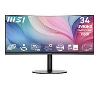MSI Modern MD342CQP Écran PC 34'' UWQHD incurvé 1500R - Dalle VA 3440 x 1440, KVM, PIP/PBP, Large Gamme de Couleurs, Confort des Yeux, Haut-parleurs intégrés, réglable sur 3 Axes - HDMI 2.0b, DP 1.4a