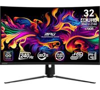 MSI MPG 321CURX QD-OLED 32" 3840 x 2160 (UHD) Écran d'ordinateur, 240 Hz, synchronisation adaptative, HDMI, Port DP, Montage VESA, inclinable, Haut-Parleur, 0,03 ms, Noir