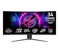 MSI MPG 346CQRXF X2 Écran Gaming incurvé 34" UWQHD - Dalle Rapid VA 1500R 3440 x 1440, 240 Hz / 0,5 ms, DisplayHDR 400, KVM, HDMI 2.1, DP 1.4a, USB Type-C, sans Bord, Hauteur et Inclinaison réglables
