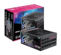 MSI MPG Ai1600TS PCIE5, alimentation de jeu entièrement modulaire 1600 W, 80+ titane, double câbles 12 V-2 x 6, GPU Safeguard+, MOSFET SiC, sécurité du ventilateur, ATX 3.1 et PCIe 5.1, garantie 12