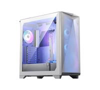 MSI MPG GUNGNIR 300R AIRFLOW WHITE Boîtier PC Mid-Tower, Capacité E-ATX, 4 x ventilateurs 120mm & Contrôleur Hub, Support GPU Vertical & Stand, Filtres à Poussière, Routage Câbles, USB Type-C (20Gb/s)