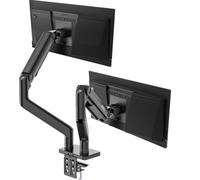 MSI MPG MT201D - Bras de support robuste de qualité supérieure pour double écran, support de 17 à 114,3 cm, compatible VESA, support à ressort à gaz réglable, 20 kg par écran, pince et œillets, plaque
