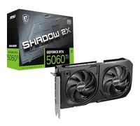 MSI NVIDIA GeForce RTX 5060 Ti 16G Shadow 2X OC Plus Carte Graphique - 16 Go GDDR7 (28 GB/s /192 Bits), PCIe 5.0 - Double Ventilateur (2X Ventilateurs STORMFORCE), HDMI 2.1b, DisplayPort 2.1b