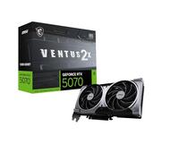 MSI NVIDIA GeForce RTX 5070 12G Ventus 2X OC Carte Graphique Gaming GDDR7 192 Bits, Fréquence Boost jusqu'à 2557 MHz, PCIe Gen 5, DLSS 4, DP 2.1 x 3, HDMI 2.1 x 1, SFF Ready