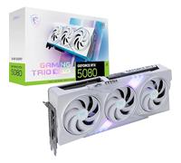MSI NVIDIA GeForce RTX 5080 16G Gaming Trio OC White Carte Graphique - 16 Go GDDR7 (30 GB/s, 256-bit), PCIe 5.0 - TRI FROZR 4 (3 x Ventilateurs STORMFORCE), RGB - HDMI 2.1b, DisplayPort 2.1b