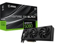 MSI NVIDIA GeForce RTX 5080 16G Inspire 3X OC Black Carte Graphique 16 Go GDDR7 (30 Gb/s/256 Bits), Refroidissement à Triple Ventilateur (3 x STORMFORCE Fan) - HDMI 2.1b, DisplayPort 2.1b, SFF Ready