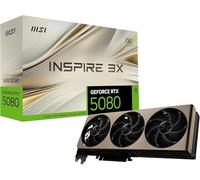 MSI NVIDIA GeForce RTX 5080 16G Inspire 3X OC Carte Graphique 16 Go GDDR7 (30 Gb/s/256 Bits), Refroidissement à Triple Ventilateur (3 x STORMFORCE Fan) - HDMI 2.1b, DisplayPort 2.1b, SFF Ready