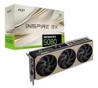 MSI NVIDIA GeForce RTX 5080 16G Inspire 3X OC Carte Graphique 16 Go GDDR7 (30 Gb/s/256 Bits), Refroidissement à Triple Ventilateur (3 x STORMFORCE Fan) - HDMI 2.1b, DisplayPort 2.1b, SFF Ready
