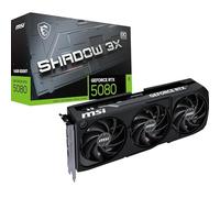 MSI NVIDIA GeForce RTX 5080 16G Shadow 3X OC Carte Graphique -16 Go GDDR7 (30 Gb/s/256 Bits), PCIe 5.0, Triple Ventilateur (3X Ventilateurs TORX 5.0) - HDMI 2.1b x 1, DisplayPort 2.1b, SFF Ready