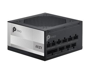 MSI Pro A1000PL Alimentation Gaming PCIE5, 1000W, 80+Platinum, Double Câble, 12V-2x6, Condensateur de Degré Serveur Prêt pour ATX 3.1 et PCIe 5.1, Faible