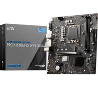 MSI Pro H610M-G Carte mère WiFi DDR4 ProSeries (mATX, Intel Core 12e/13e génération, Socket LGA 1700, DDR4, PCIe 4, LAN 2,5 G, emplacements M.2, USB 3.2, Wi-FI 6)