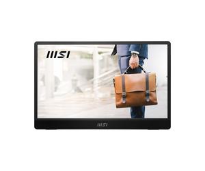 MSI Pro MP161 E2 Moniteur Portable 15.6" LED FHD 1920x1080 IPS 4ms Mini-HDMI USB-C Haut-parleurs Intégrés Support Trépied