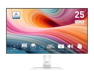 MSI PRO MP251W E2 Moniteur de bureau de jeu IPS 24,4" 1920 x 1080 (FHD), 120 Hz, synchronisation adaptative, prêt HDR, HDMI, port VGA, port d'affichage, montage VESA, inclinable, haut-parleur, cadre