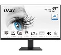 MSI Pro MP273 Écran Bureautique 27" FHD - Dalle IPS, 1920x1080, 75Hz, Confort Oculaire, Haut-Parleurs Intégrés, Display Kit, Inclinaison Réglable, Montable VESA - DisplayPort 1.2a, HDMI 1.4b