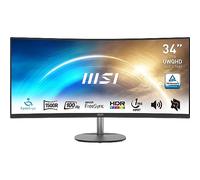 MSI Pro MP341CQ Écran Bureautique Incurvé 34" UWQHD - Dalle VA 1500R, 3440x1440, 100Hz, Confort Oculaire, sRGB 116%, HDR Ready, Haut-Parleurs Intégrés, Inclinaison Réglable - HDMI, DisplayPort