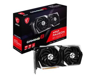 MSI Radeon RX 6650 XT Gaming X 8G Carte Graphique Gaming - AMD RX 6650 XT, GPU 2523/2694 MHz, mémoire DDR6 8000 Mo, Vitesse de mémoire 17500 MHz, Bus de mémoire 128 bit V502-063R Noir
