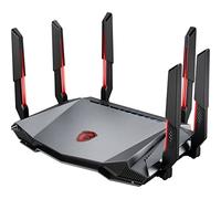 MSI Radix AXE6600 WiFi 6E Routeur Gaming Tri-Bande - WLAN Rapide jusqu'à 6600 Mbps (6GHz, 5GHz, 2.4GHz sans Fil), Priorité AI QoS, MU-MIMO, Beamforming, WPA3, WAN/LAN 2.5G & 4 x Ports LAN 1G - RGB