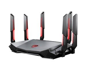 MSI RADIX AXE6600 WIFI 6E TRI-BAND routeur sans fil Gigabit Ethernet Bi-bande (2,4 GHz / 5 GHz) Noir, Rouge