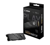 MSI SPATIUM M480 SSD 1TO Play - Disque SSD Interne PCIe 4.0 NVMe M.2, Compatible PS5, Lecture 7000 MB/s & Écriture 5500 MB/s, 3D NAND, Sécurité des Données Intégrée - (700 TBW) Noir