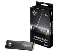 MSI SPATIUM M560 SSD 1TB - Disque SSD Interne 1 to PCIe 5.0 NVMe M.2, Lecture 10200 MB/s, Écriture 8400 MB/s, 3D NAND, Sécurité des Données Intégrée, Center - Garantie 5 Ans (600 TBW)
