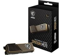 MSI SPATIUM M570 SSD 1TO avec Heatsink - Disque SSD Interne PCIe 5.0 NVMe M.2, Lecture 9500 MB/s, Écriture 8500 MB/s, 3D NAND, Sécurité des Données Intégrée, Center - Garantie 5 Ans (700 TBW)